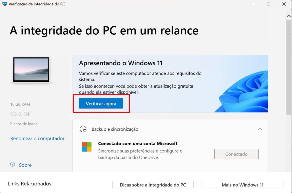 Como usar o PC Health Check para Verificar a Compatibilidade com Windows 11 passo 3