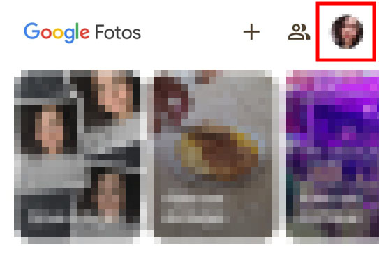 Como ativar o agrupamento de imagens no Google Fotos passo 1.