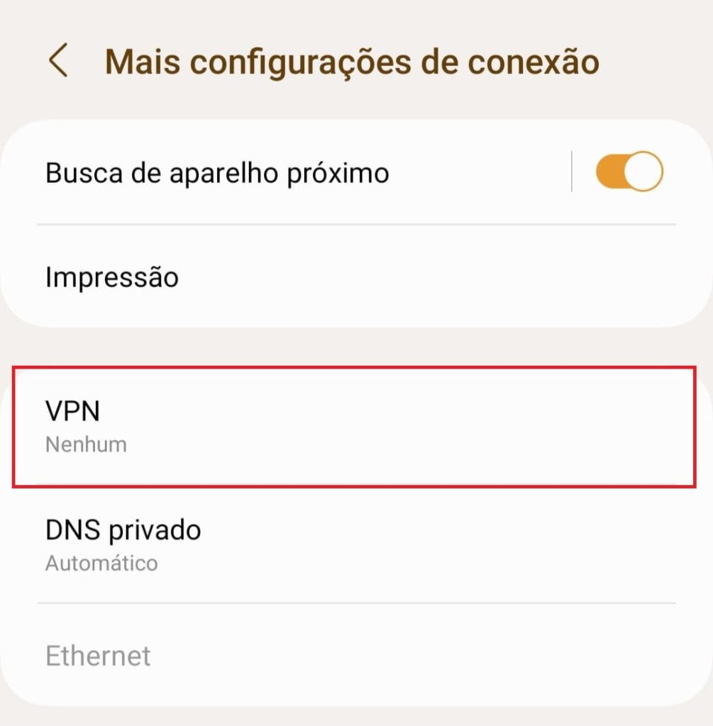 Como instalar VPN no celular Android sem app específico passo 3.
