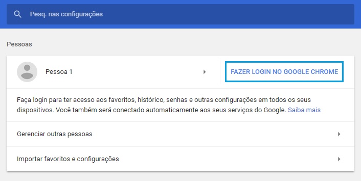 Como criar perfis diferentes no Google Chrome passo 2.