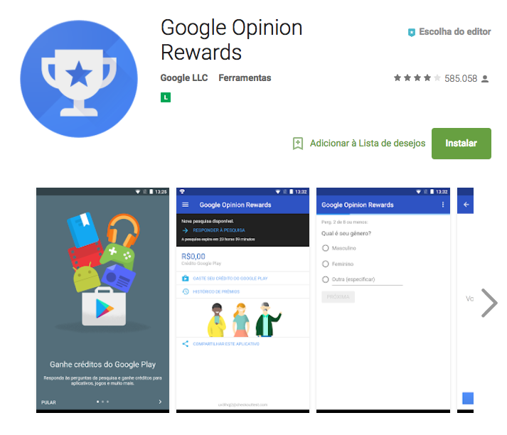 Como ganhar dinheiro de graça pra gastar na Google Play Store? 