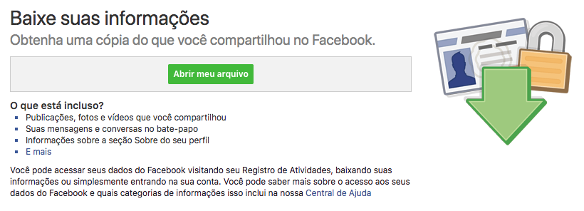 como salvar o arquivo de seu Facebook passo 3