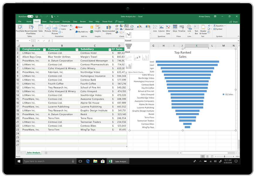 demonstração do Office 2019