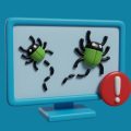 Alerta de vírus em um computador.