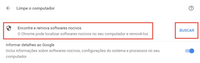 Como remover vírus do Google Chrome com o Cleanup passo 5.