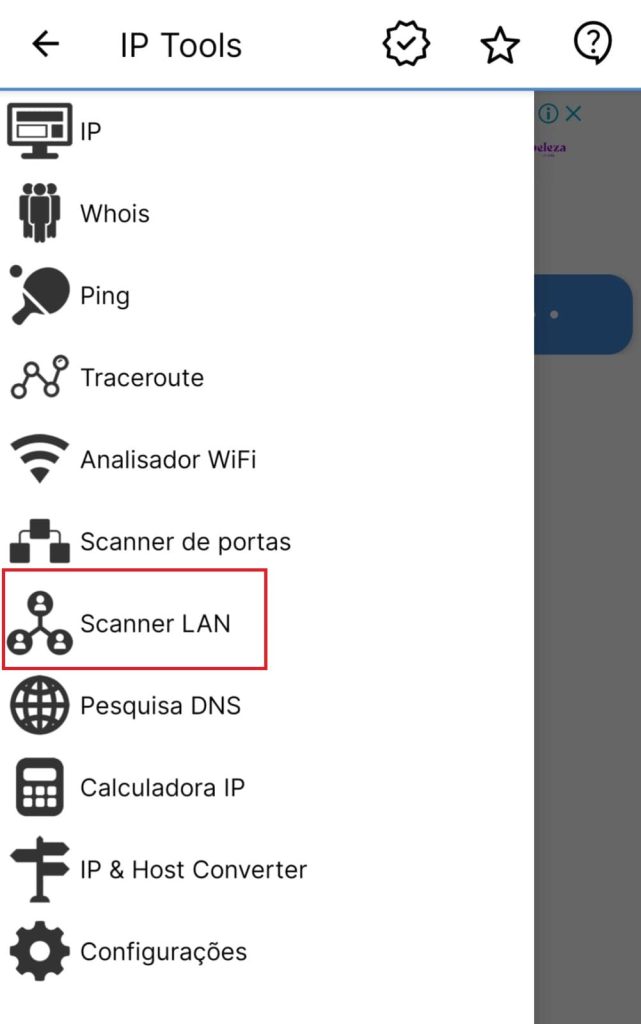 Como usar o aplicativo Ferramentas IP para saber se tem alguém roubando o wi-fi passo 2.1