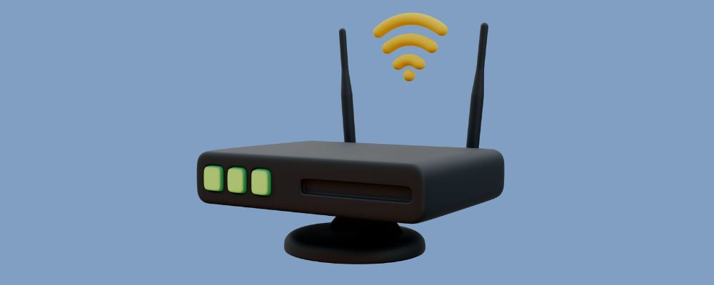 Roteador com o símbolo de sinal wi-fi.