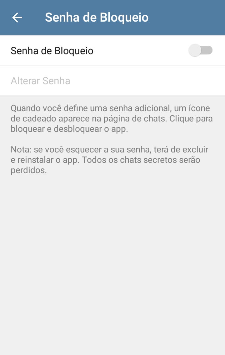 Como bloquear o Telegram com senha no computador