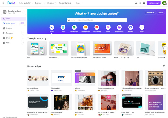 Canva, editor de foto online e gratuito.