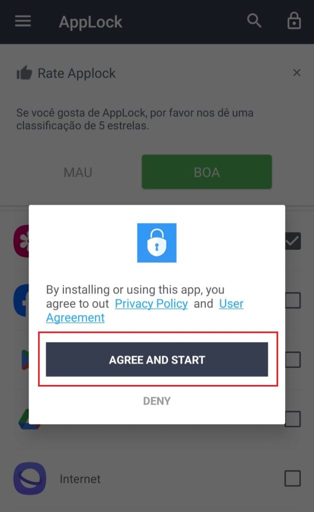 Como proteger a galeria de fotos do seu Android com senha passo 3.