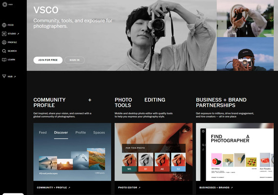 VSCO, editor de foto online e gratuito.