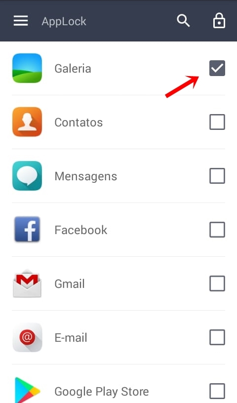 Como proteger a galeria de fotos do Android com senha passo 5.