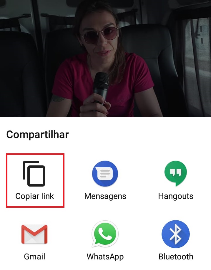 Como colocar vídeos do YouTube no status do WhatsApp passo 1.