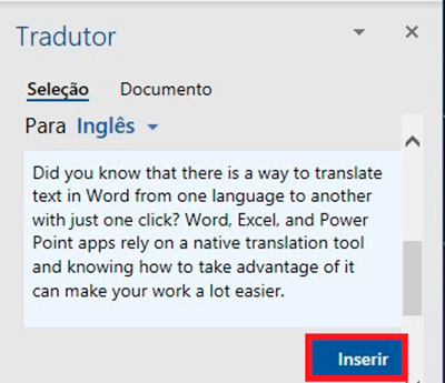 Tradutor no Word  Tradutor de inglês, Inglês português, Traduzir para  portugues