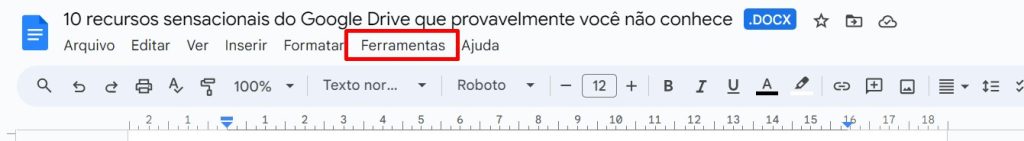 Como traduzir documentos no Google Docs passo 1