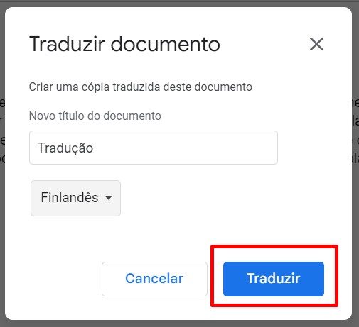 Como traduzir documentos no Google Docs passo 5