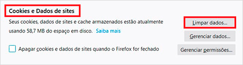 Como limpar o cache do Mozilla Firefox passo 3