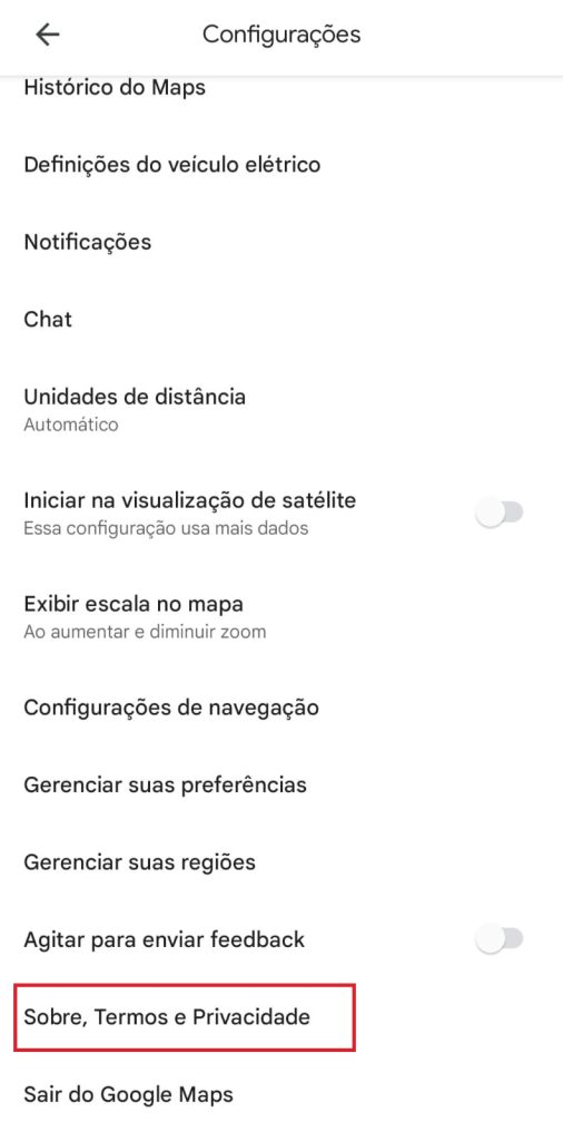 Como saber qual versão do Google Maps está instalada no meu celular passo 4