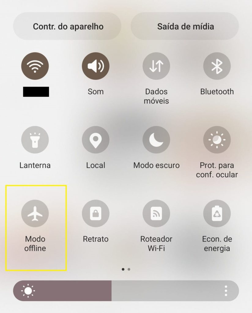 Como ativar o Modo Avião passo 1