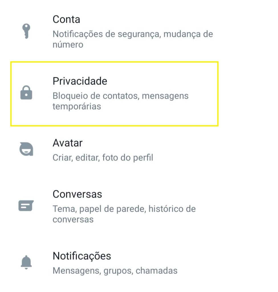 Como ficar invisível no WhatsApp passo 4