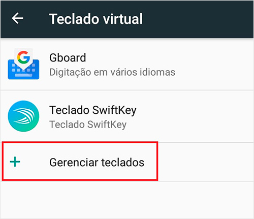 instalar novo teclado android