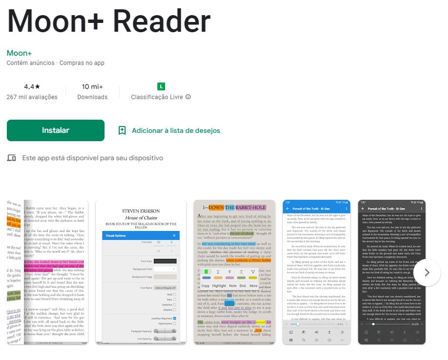 Moon+ Reader, leitor online