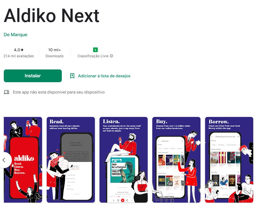 Aldiko Nexto, aplicativo para ler livros