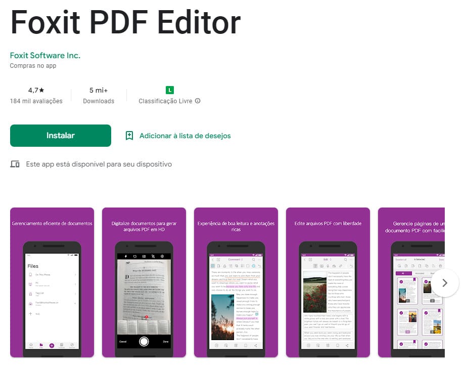 Foxit PDF Editor, aplicativo para ler livros