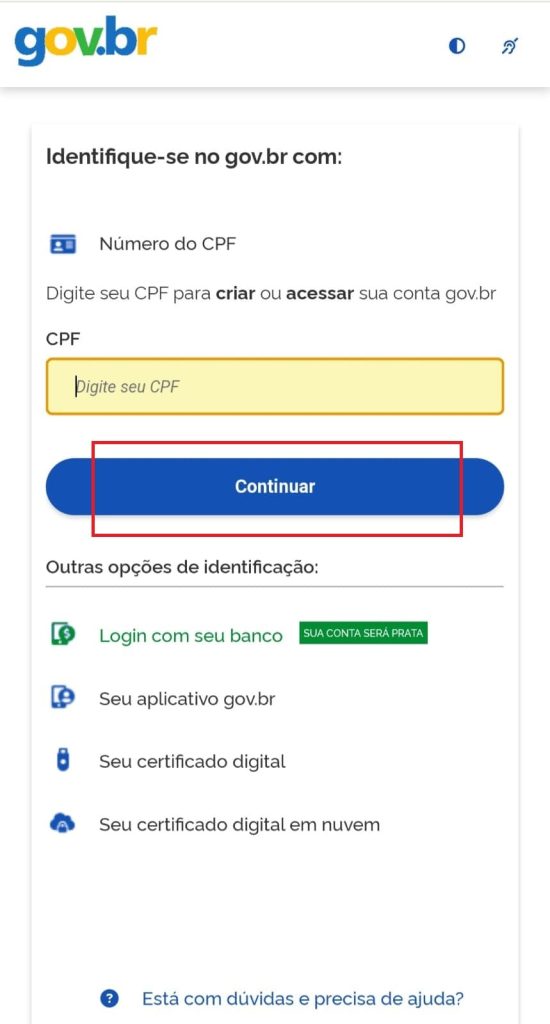 Como criar uma conta no Gov.br para ter acesso à Carteira de Trabalho Digital passo 2.1