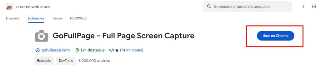 Como tirar print de tela inteira no navegador Google Chrome passo 1.