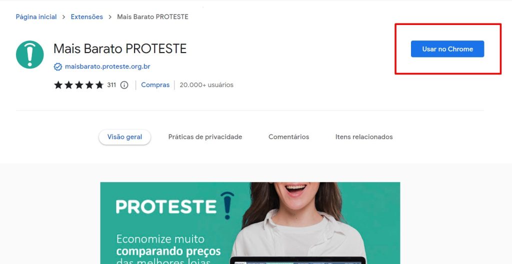 como usar o plugin Black Fridey 2019 do Proteste passo 3