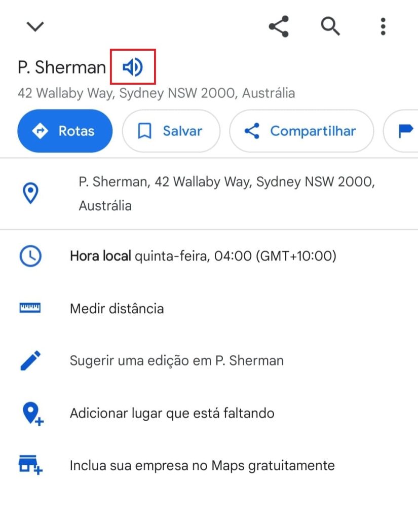 Como traduzir nome de locais no Google Maps passo 2.