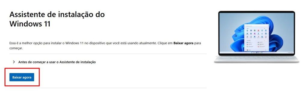 Como criar um dispositivo de instalação do Windows 11 em notebooks com sistema Shell EFI passo 2.