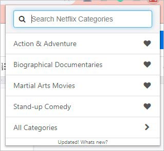 Como usar a extensão All Netflix Categories passo 3.1