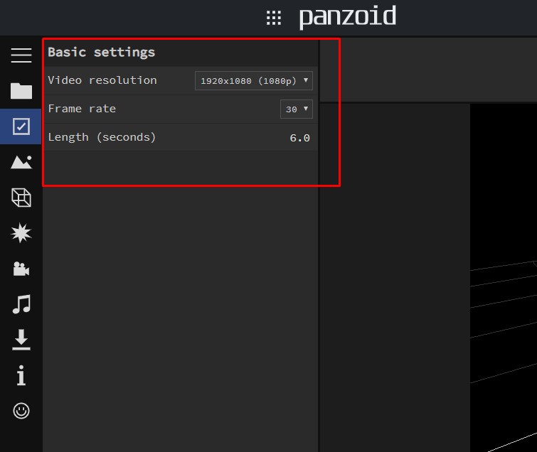 Como criar introduções para o YouTube usando o Panzoid passo 3