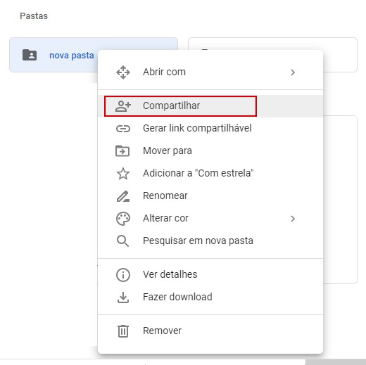 Como transferir arquivos grandes pelo Google Drive passo 3