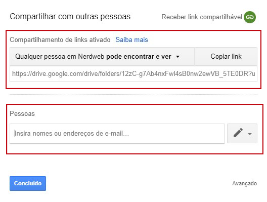 Como transferir arquivos grandes pelo Google Drive passo 4