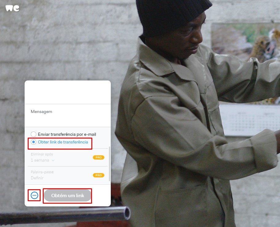 Como transferir arquivos grandes pelo WeTransfer passo 6