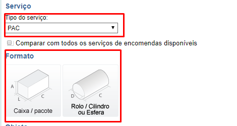 Como calcular o frete de encomenda nacional via Correios passo 4