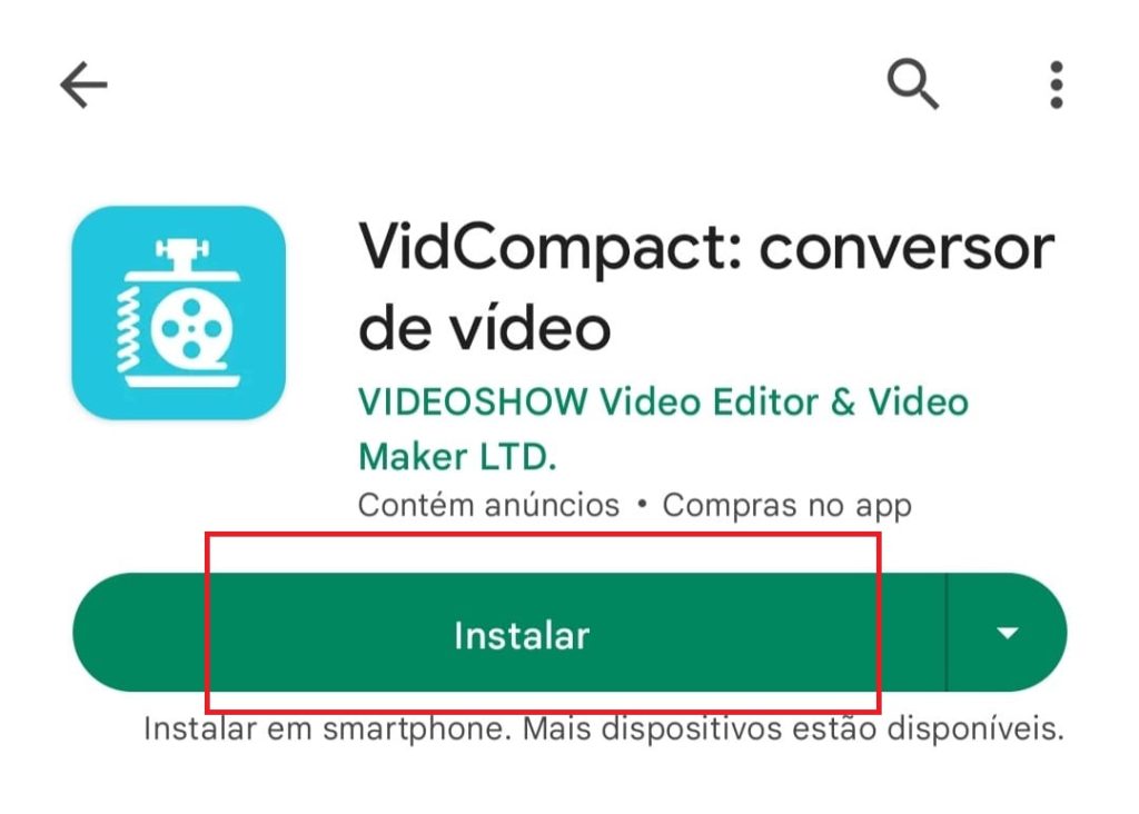 como comprimir vídeos com o VicCompact passo 1