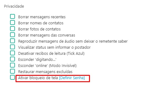 como bloquear o whatsapp web com senha