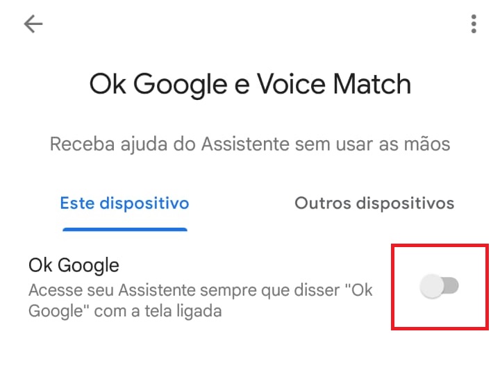 ativando reconhecimento de voz no Google Assistente passo 3