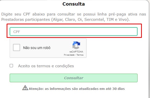 Como saber quais telefones estão cadastrados no meu CPF