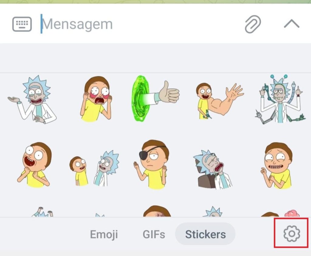 Como transferir figurinhas do Telegram para o WhatsApp passo 1