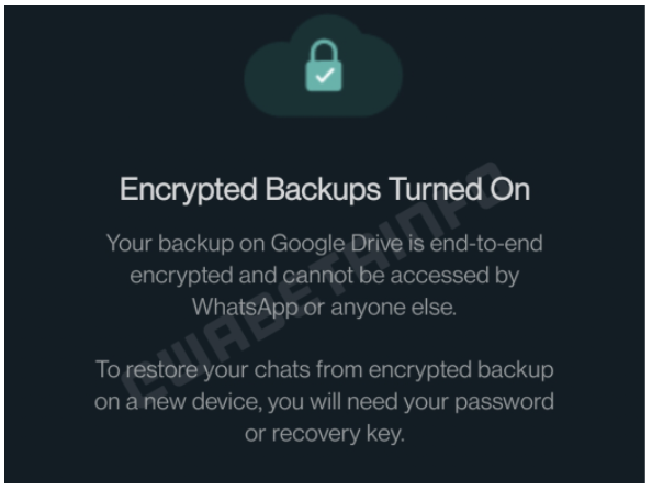 WhatsApp: novo recurso protege backup no Google Drive com senha