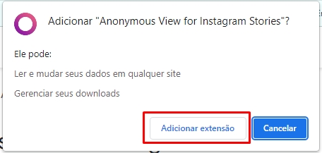 como ver stories de forma anônima pelo chrome passo 3