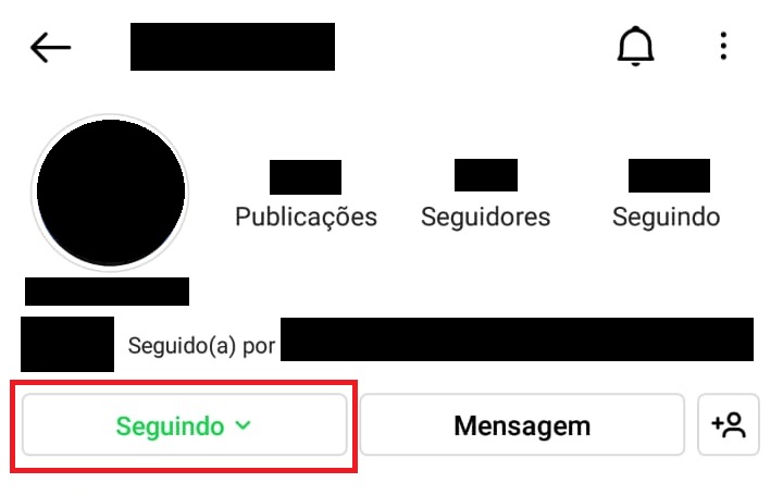 como mutar usuário do instagram passo 1