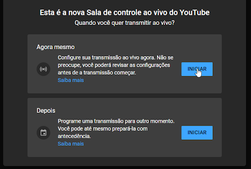 Como criar uma live no YouTube para dar aulas online