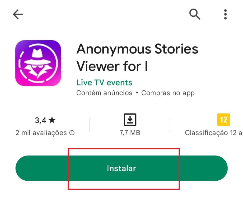 Como visualizar stories de forma anônima no Android com Anonymous Story Viewer passo 1
