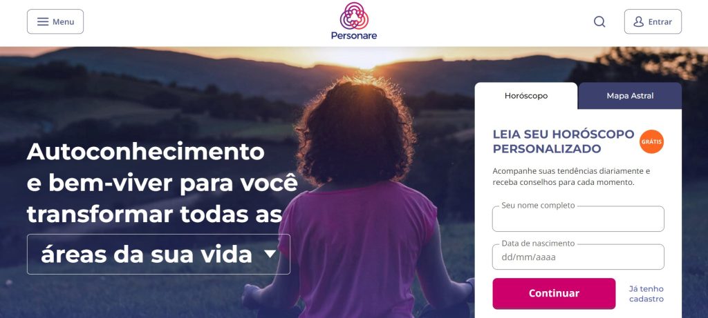 Personare, site para fazer mapa astral